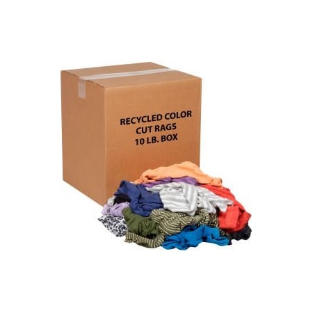Monarch Brands Recycled Mixed Color Cut Rags 10 Lb. Box R020-C45-PU*10